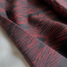 HAORI FEMME NOIR EN SOIE À MOTIFS ONDOYANTS ROUGES 010-70 (M)