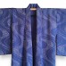 KIMONO FEMME ÉTÉ BLEU EN SOIE AJOURÉE 013-15 (S) (non doublé)