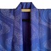 KIMONO FEMME ÉTÉ BLEU EN SOIE AJOURÉE 013-15 (S) (non doublé)